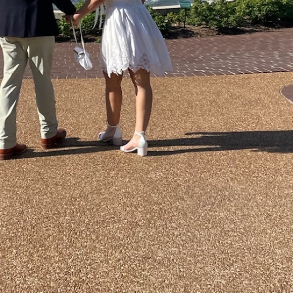 Lulus Harper ivory satin ankle strap heels size 7.5 - Picture 15 of 15